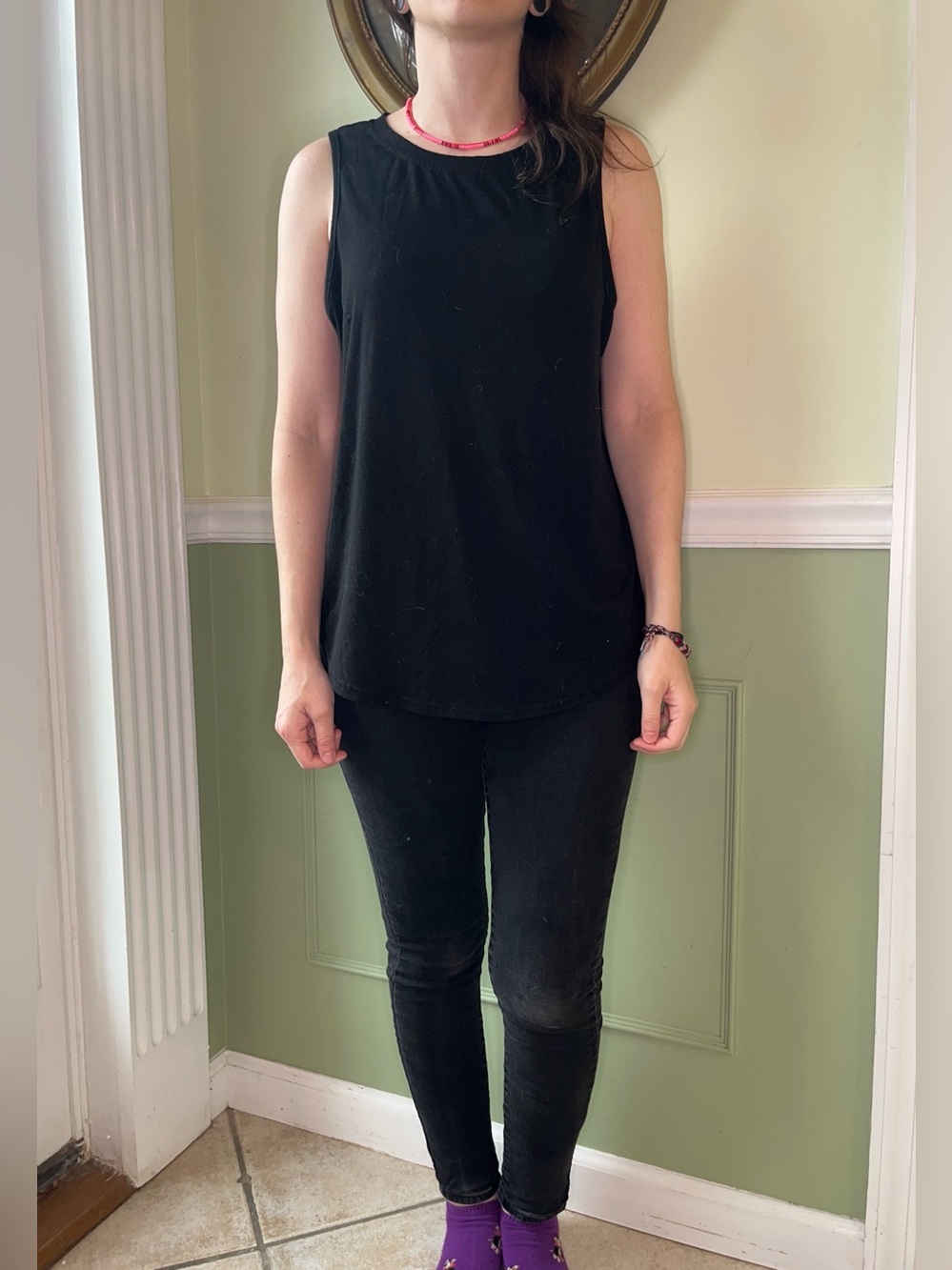 Black muscle tank top